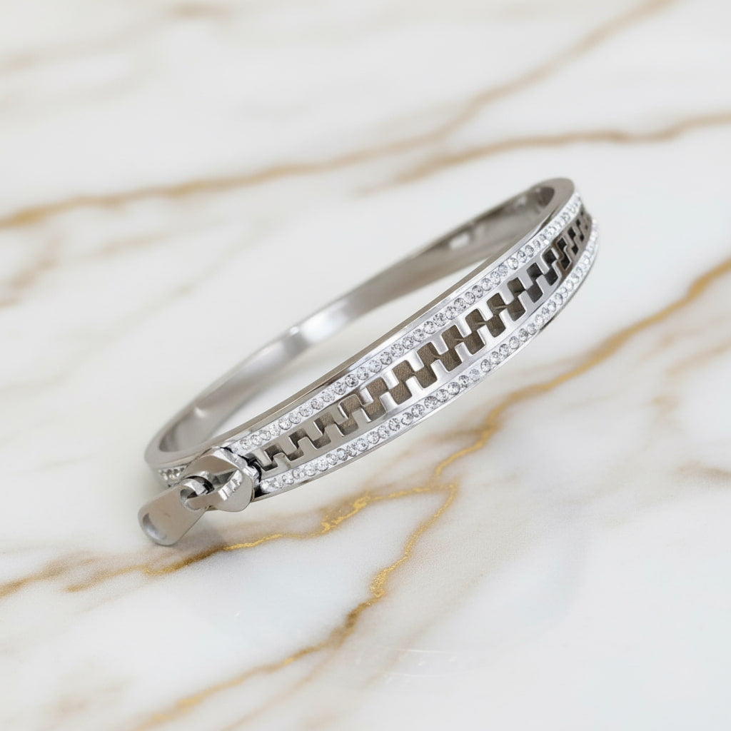 Armband – Silber mit funkelndem „Reißverschluss" CrystalScents