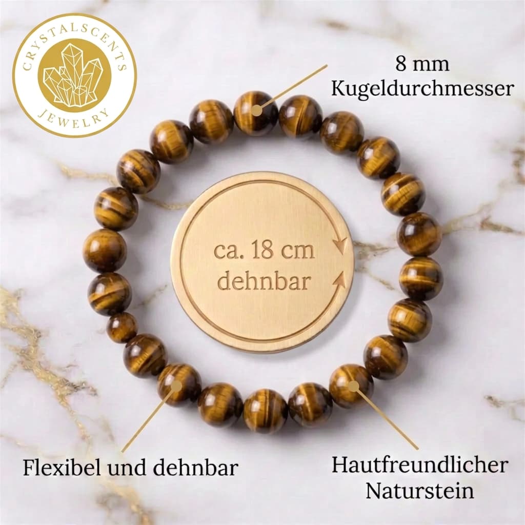 Tigerauge Kugelarmband – für Mut und Ausdauer