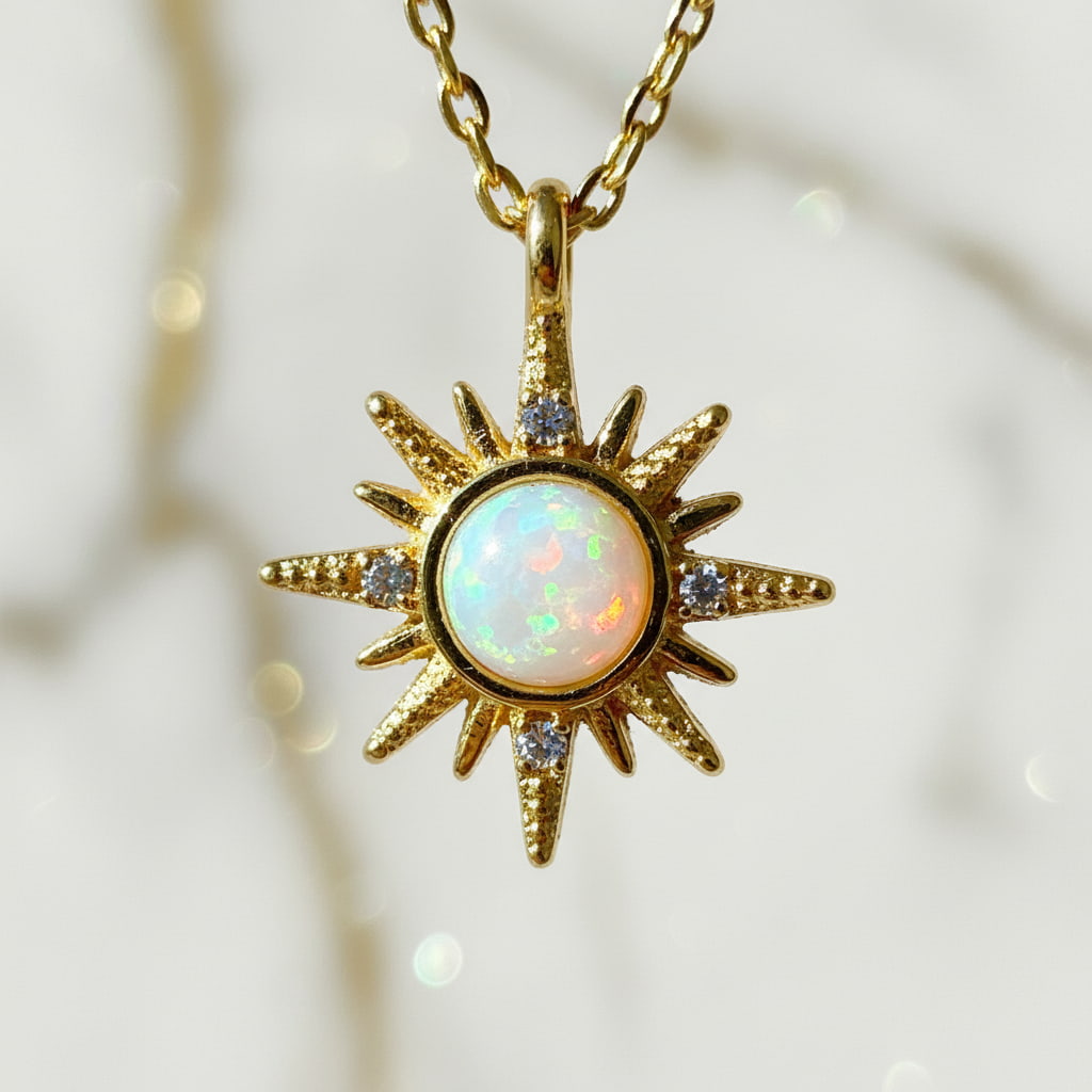 Opal Halskette - Sonnenanhänger CrystalScents
