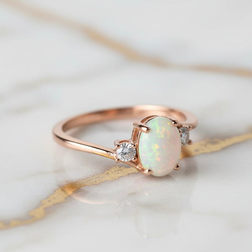 Opal Ring - Roségold & Filigran