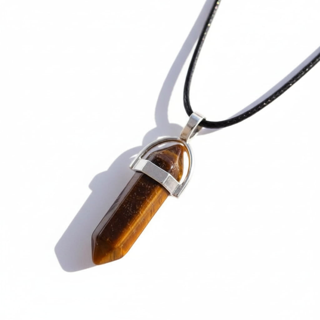 Tigerauge Halskette - Doppelender CrystalScents