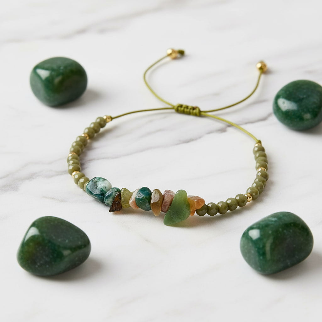 Moosachat Schutzarmband – Harmonie & Sicherheit