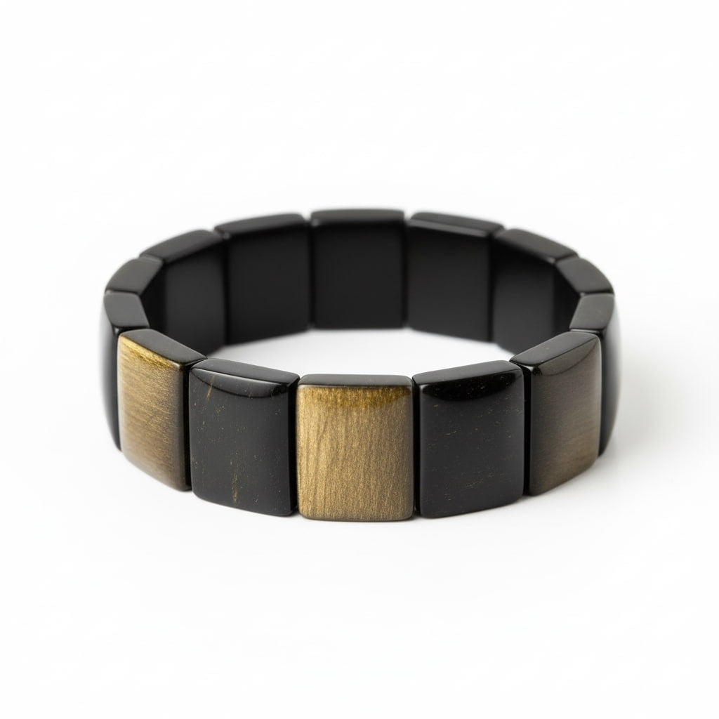 Gold Obsidian – Breites Armband mit magischem Schimmer CrystalScents