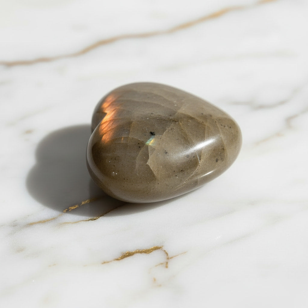 Labradorit Sunset Herz Mini - Schimmerndes Sonnenlicht