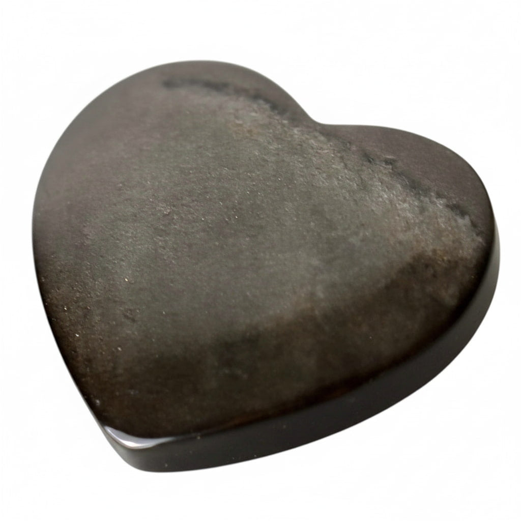 Silber Obsidian Herz – Schimmerndes Naturstück CrystalScents