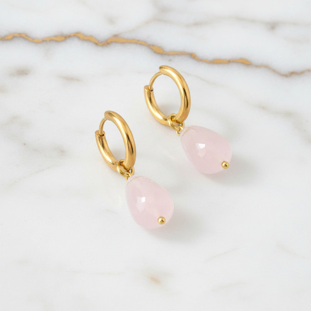 Rosenquarz Ohrringe - Sanfte Akzente