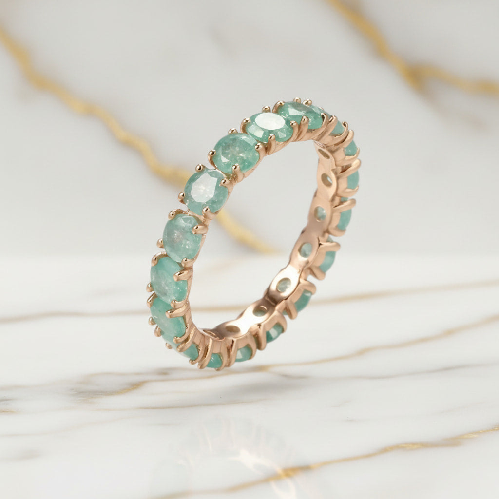 Ring - Funkelnder grüner Bandring CrystalScents