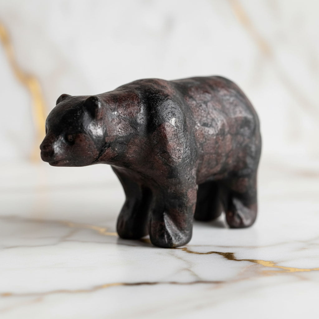 Granat Bär – Kleine Naturfigur in tiefem Rot für charmante Dekoration CrystalScents