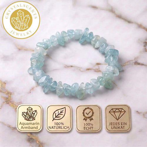 Aquamarin Splitterarmband – Klarheit & Stärke