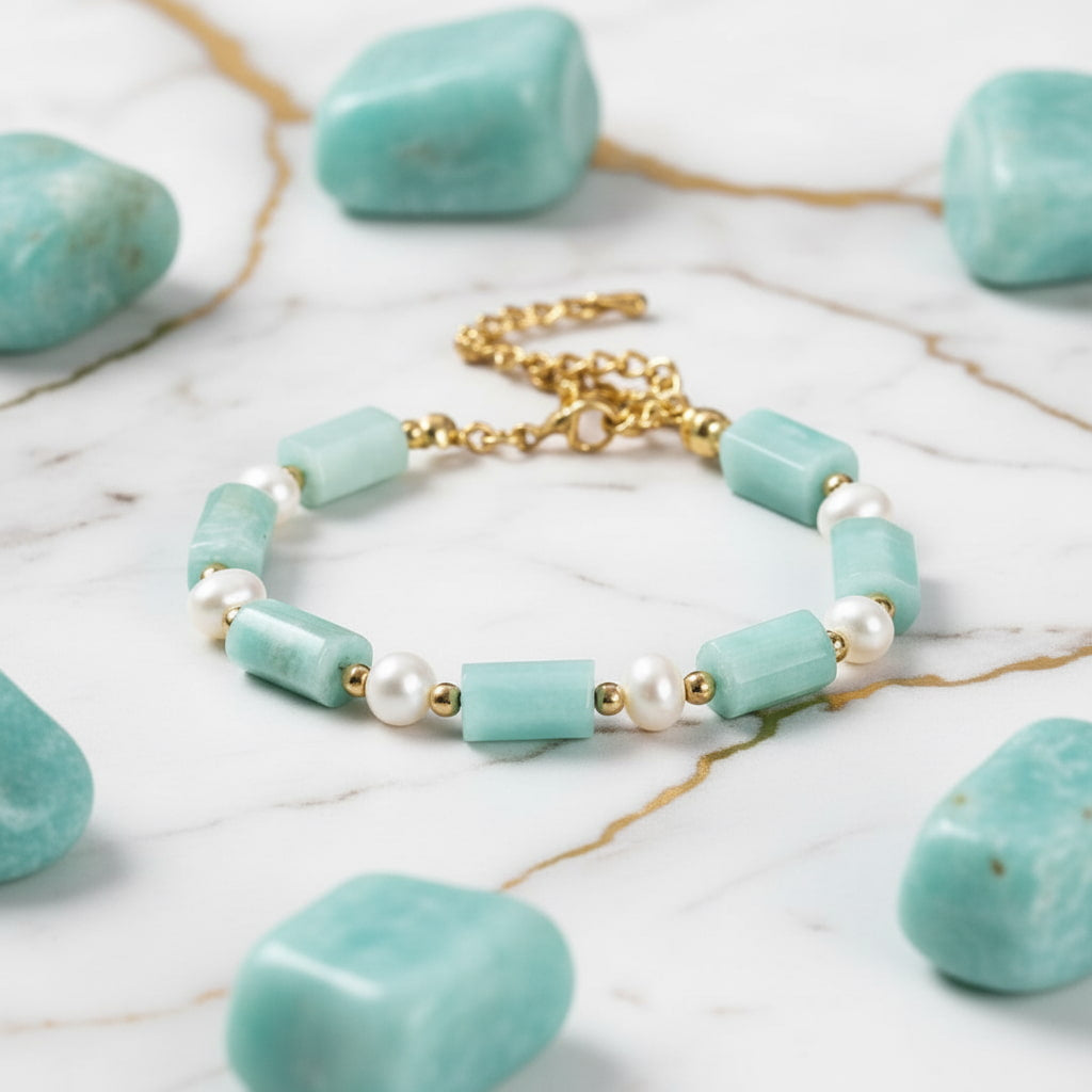 Amazonit Armband - Perlen & Naturstein CrystalScents