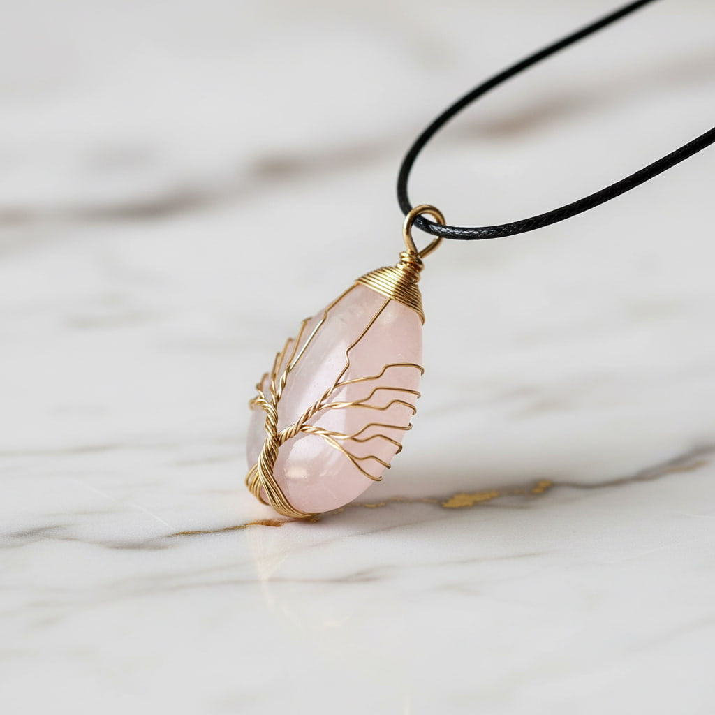 Rosenquarz Halskette – Sanfte Harmonie