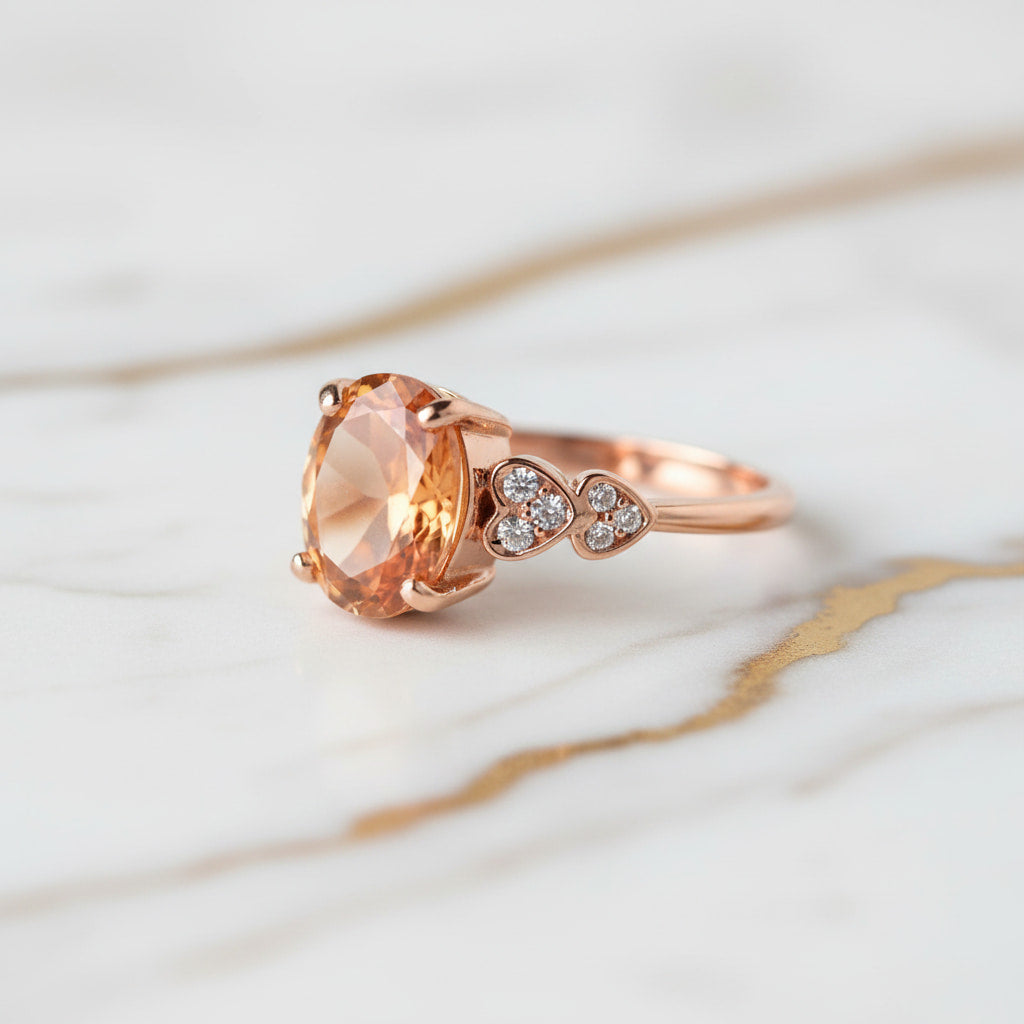 Ring Roségold – mit strahlendem Stein CrystalScents