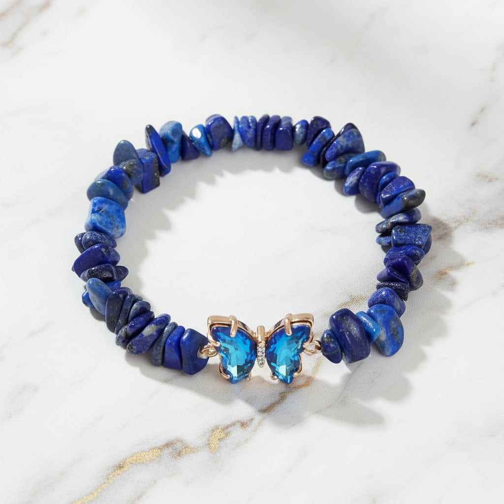 Lapislazuli Splitterarmband - Schmetterling CrystalScents