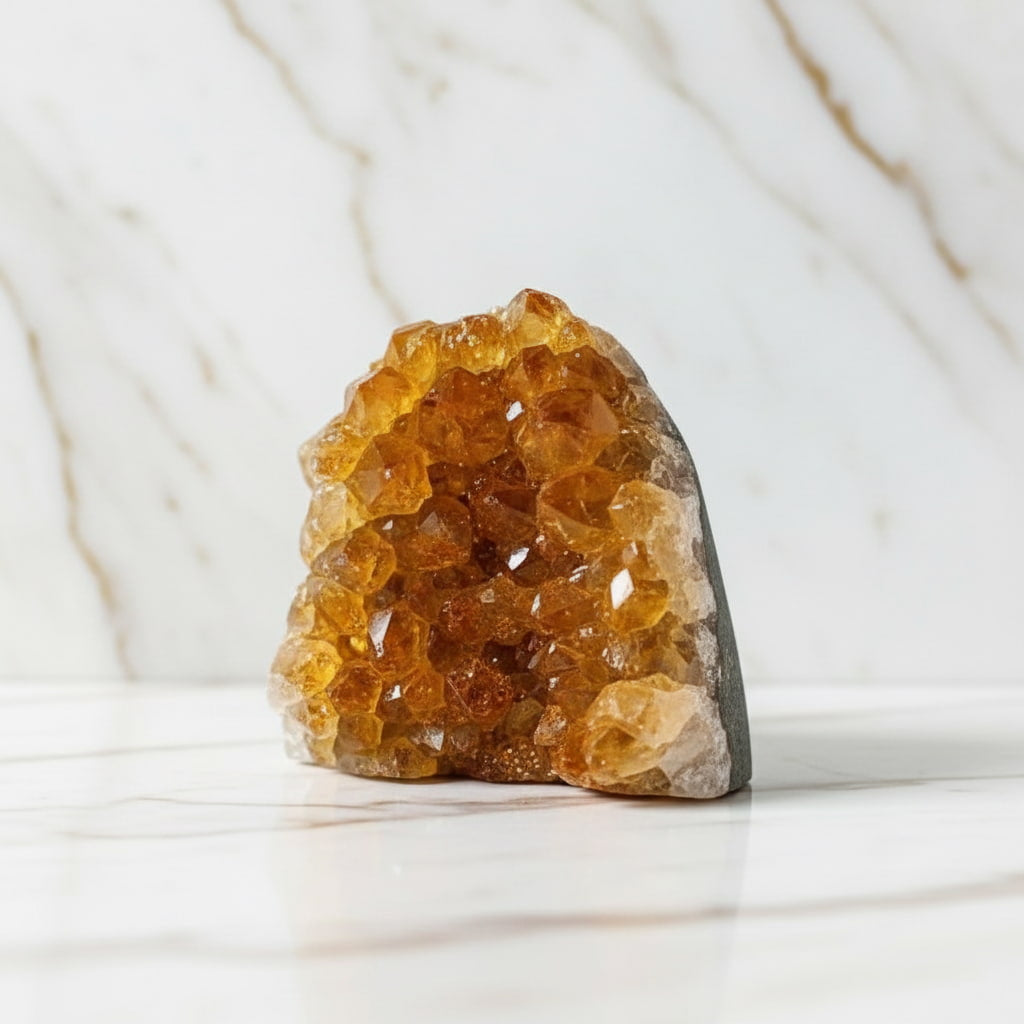 Amethystdruse Gelb – Funkelnder Blickfang für stilvolles Zuhause CrystalScents