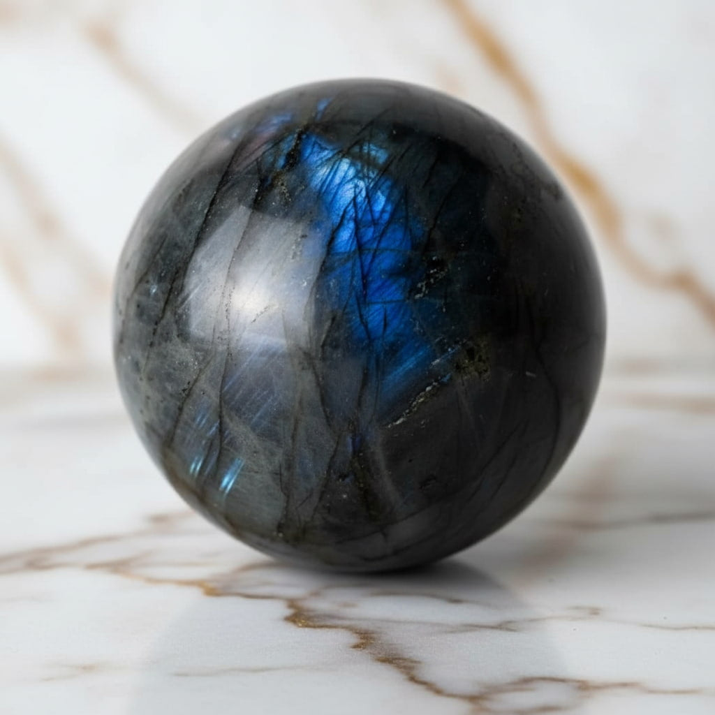 Labradorit Kugel – Blaues Leuchten CrystalScents