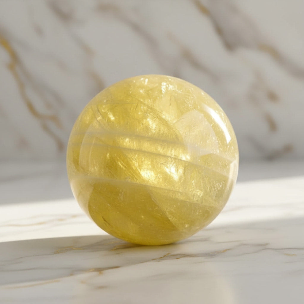 Citrin Kugel – Lebensfreude & Energie CrystalScents