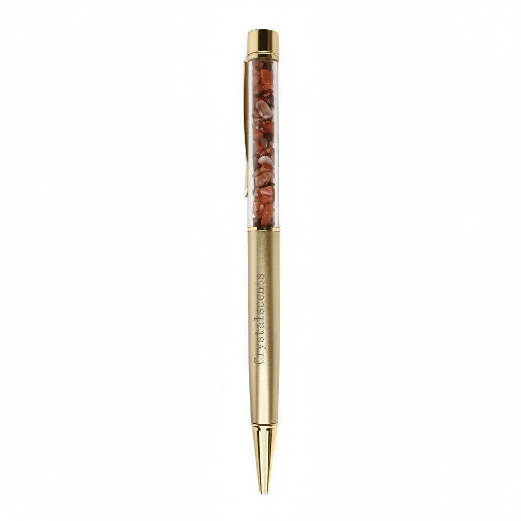 Roter Achat Kristallstift - Goldene Eleganz CrystalScents