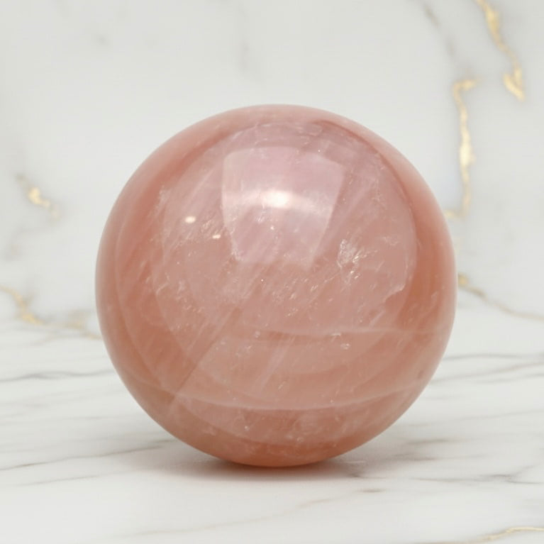 Sehr große Rosenquarz Kugel - Liebe & Selbstfürsorge CrystalScents