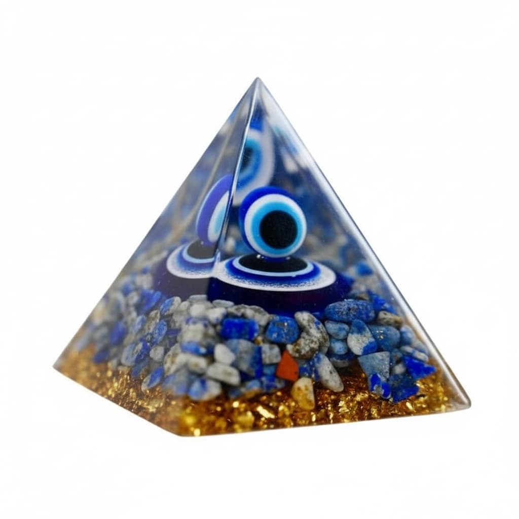 Orgonit Pyramide Lapislazuli – Schützendes Auge CrystalScents