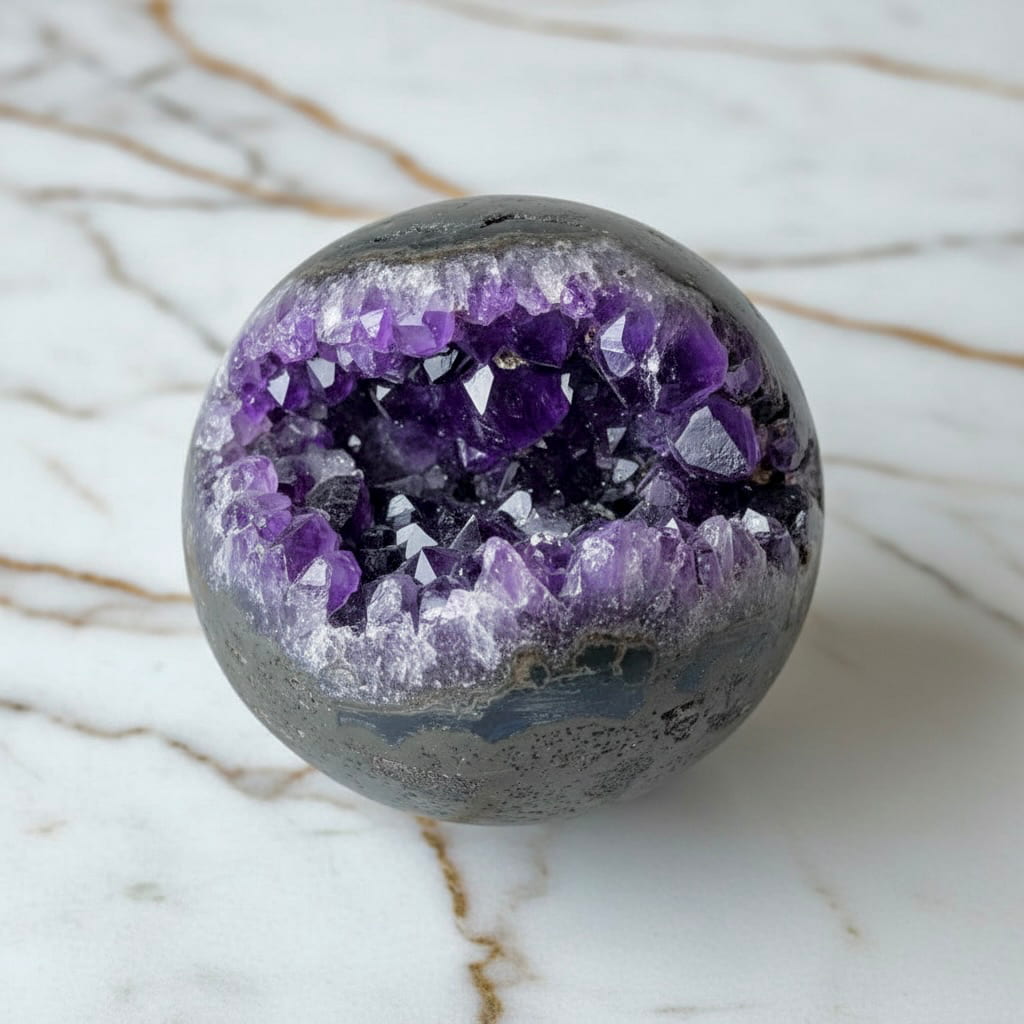 Amethyst Kugel – Funkelndes Naturjuwel CrystalScents