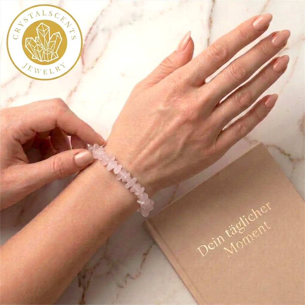 Rosenquarz Splitterarmband  – Herzensfreude & Harmonie