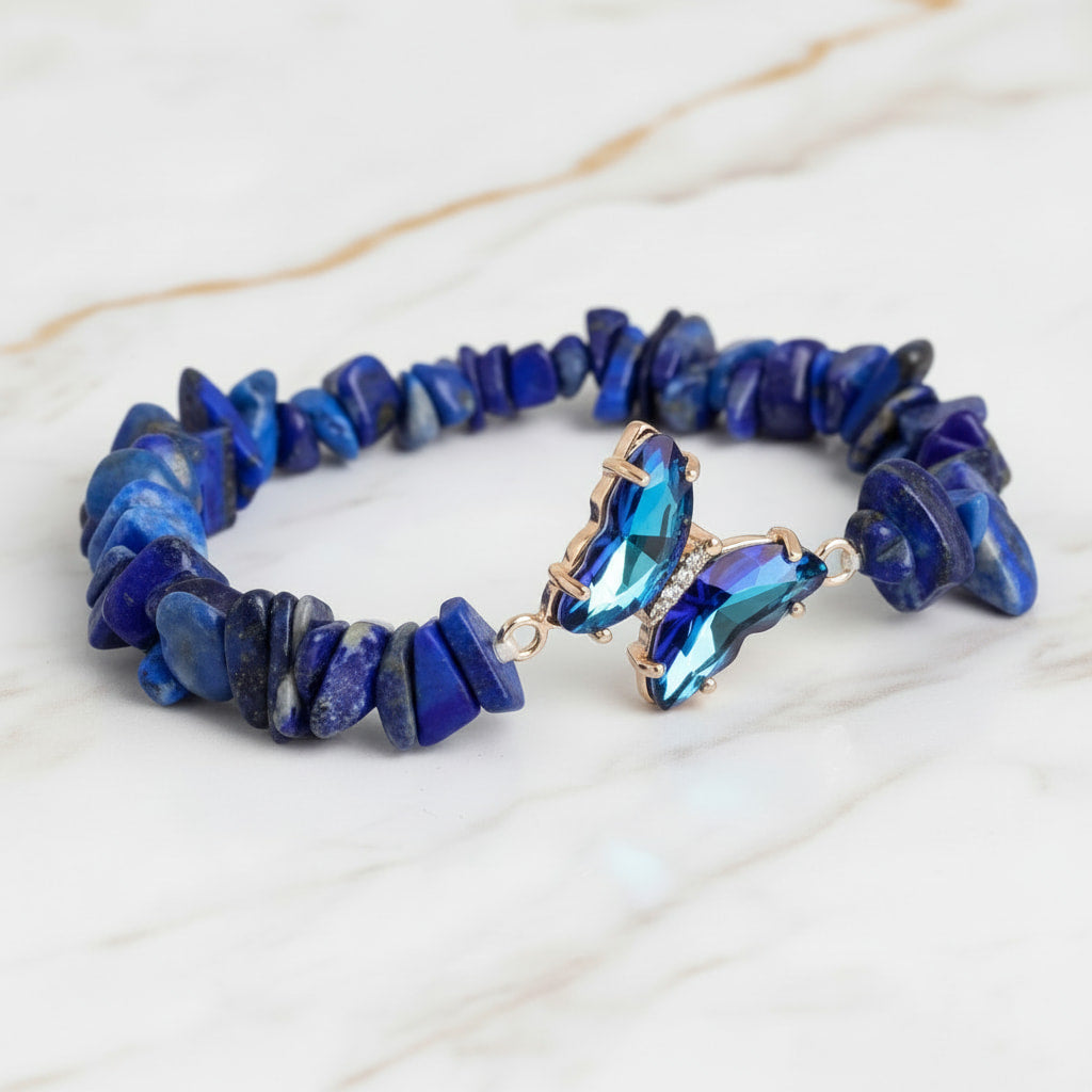 Lapislazuli Splitterarmband - Schmetterling CrystalScents