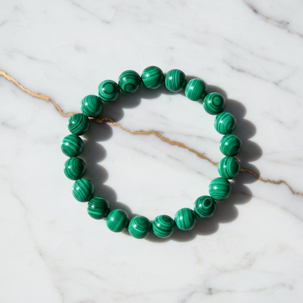 Malachit (Imitat) Kugelarmband – Stilvolles Schmuckstück CrystalScents