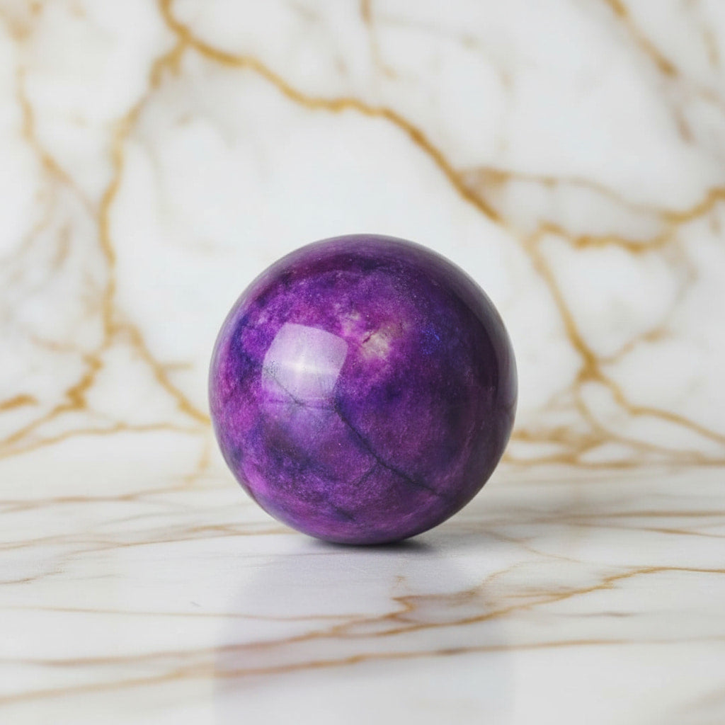 Lila Mondstein Kugel – Lila Meditationsbegleiter CrystalScents