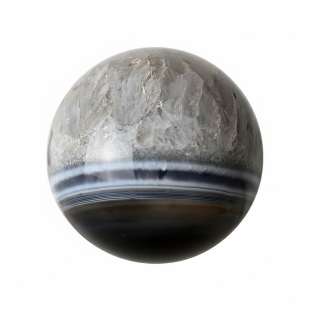 Achat Kugel – Schwarz & Weiß vereint