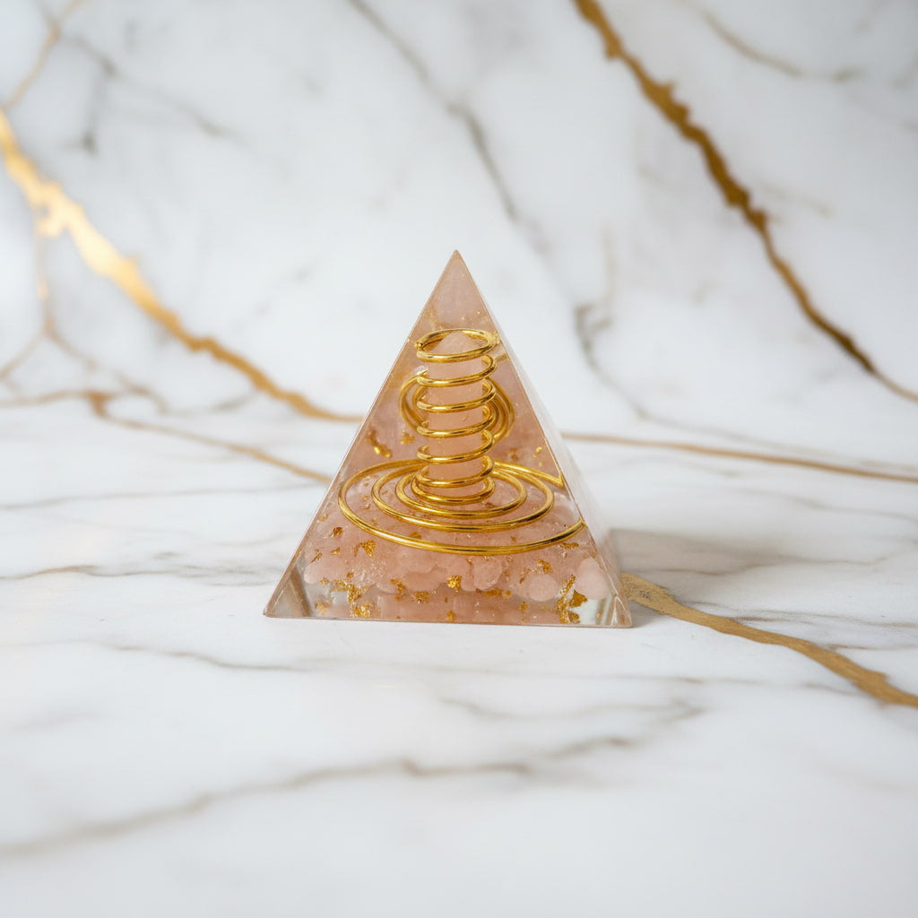 Rosenquarz Orgonit Pyramide - Harmonische Energie