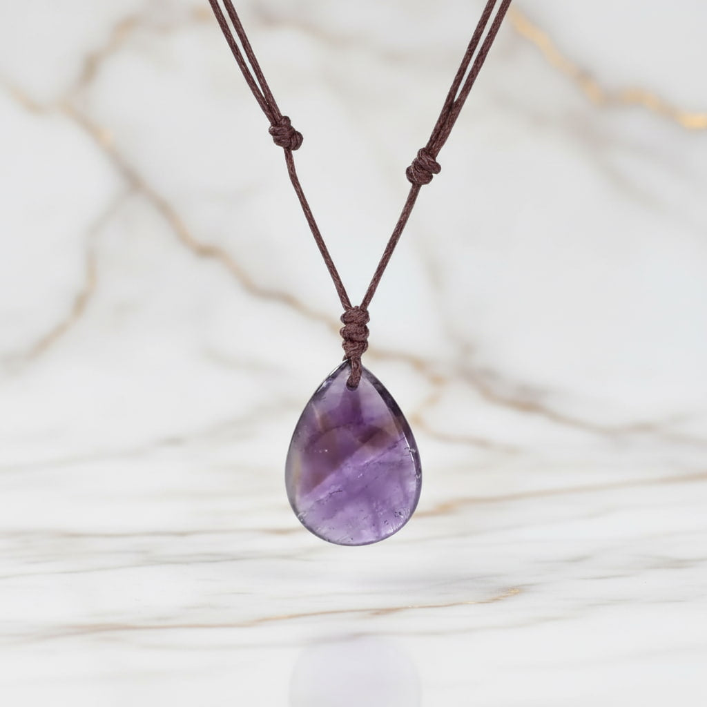 Amethyst Halskette – Tropfenanhänger für Balance CrystalScents