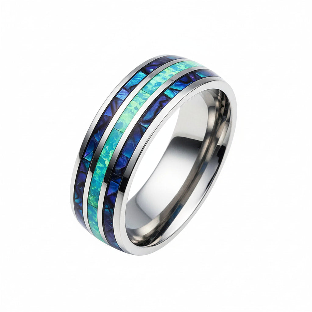 Ring mit Dunkelblau & Türkis - Farbakzent zum Tragen CrystalScents