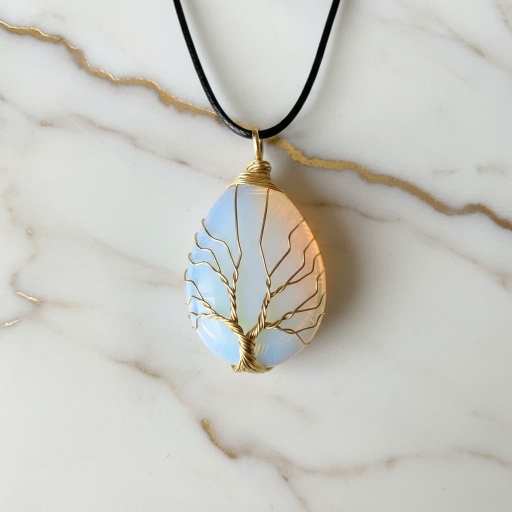 Opalit Halskette – Golden Verziert JETZT entdecken CrystalScents