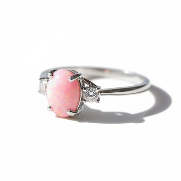 Opal Ring Silber – Rosa Farbreflexe CrystalScents