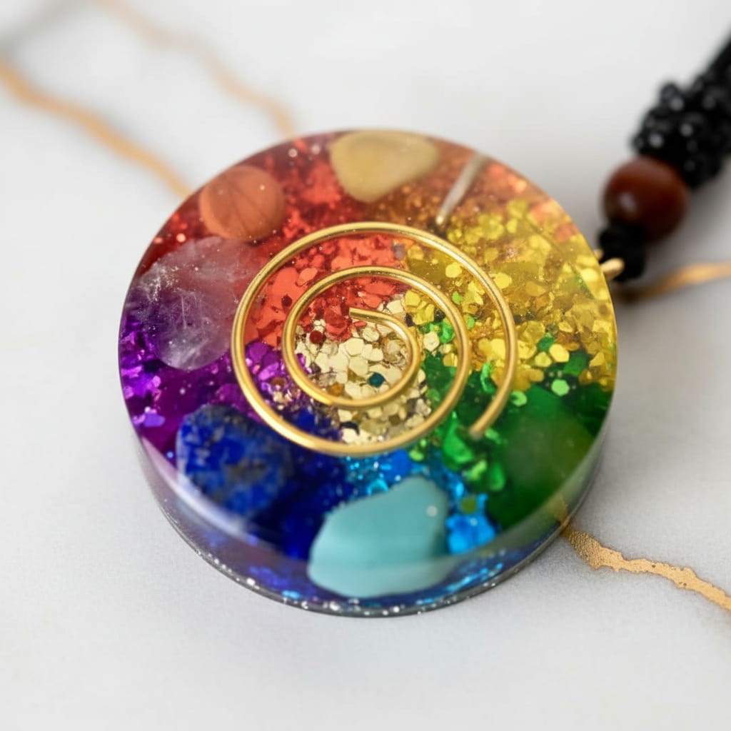 Orgonit Halskette – Regenbogen Anhänger CrystalScents