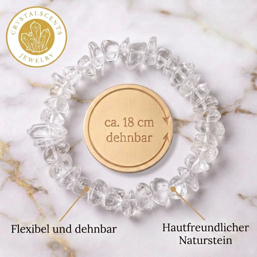 Bergkristall Splitterarmband – Ausgeglichenheit & Gelassenheit