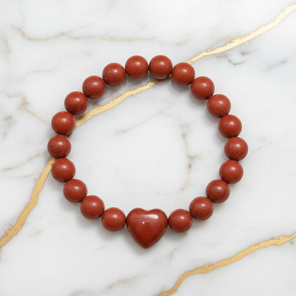 Roter Jaspis Kugelarmband - Herzenskraft CrystalScents