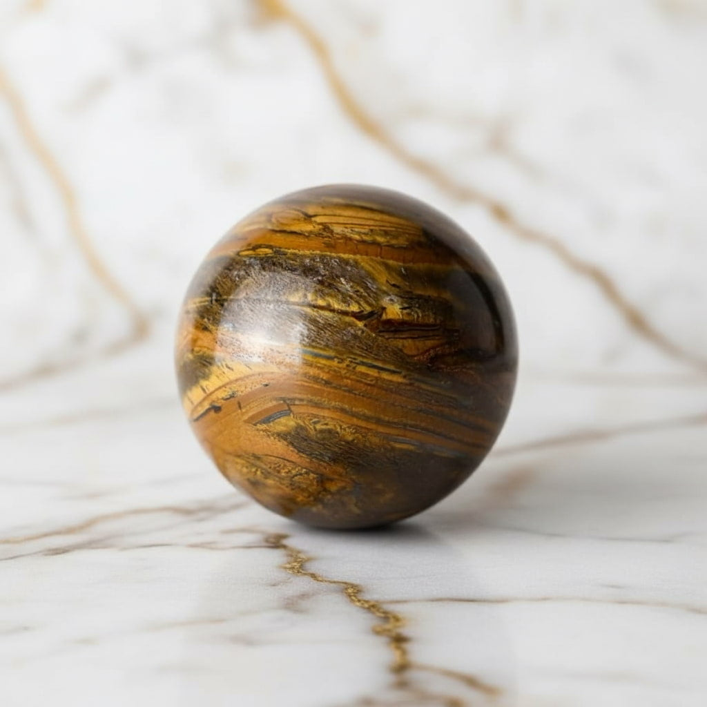 Tigerauge Kugel – warmes Naturjuwel JETZT sichern CrystalScents