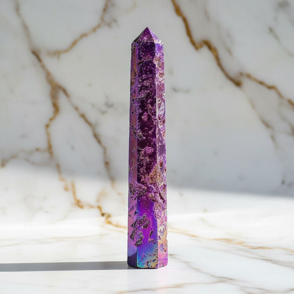 Sphalerit Obelisk - Violette Aura