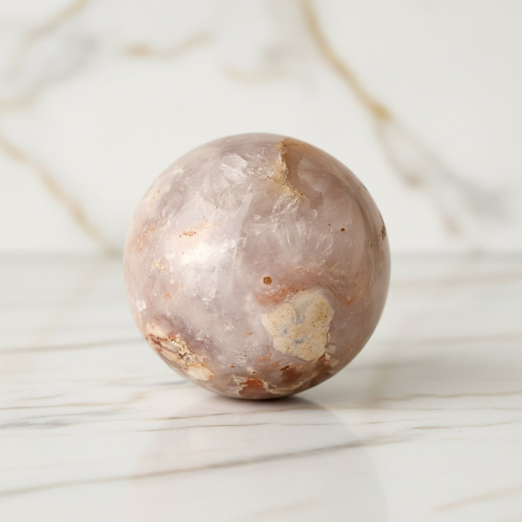 Kirschblüten Achat Kugel – Zarter Druse-Glanz CrystalScents