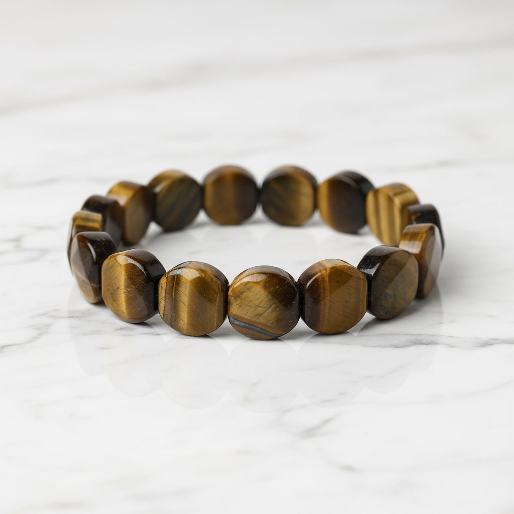 Tigerauge Facettenarmband – Fokus & Kraft