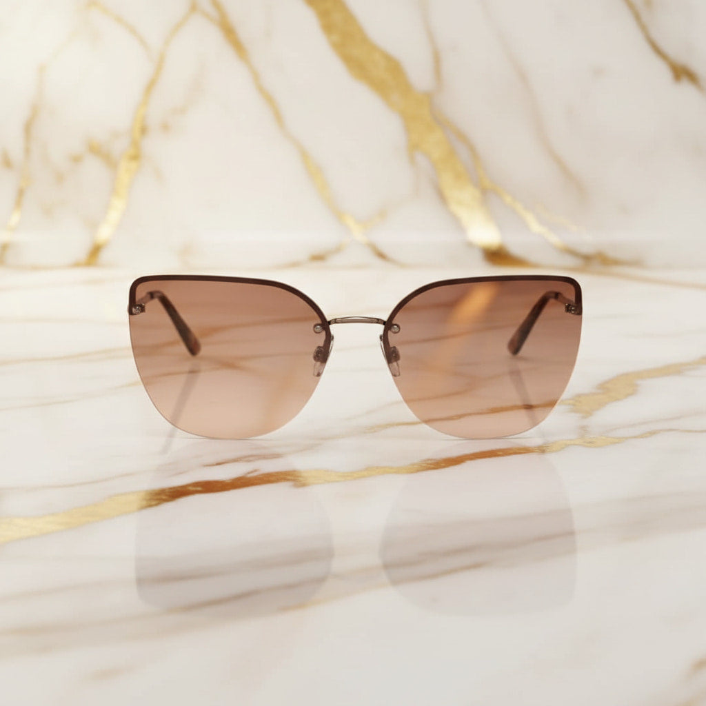 Sonnenbrille – Auffällig braunes Cateye CrystalScents