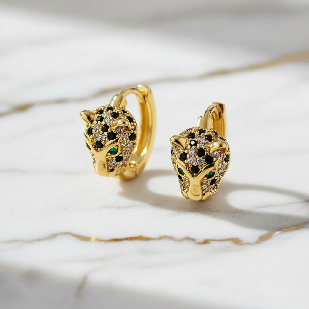 Kreolen mit glitzerndem Leoparden-Design CrystalScents