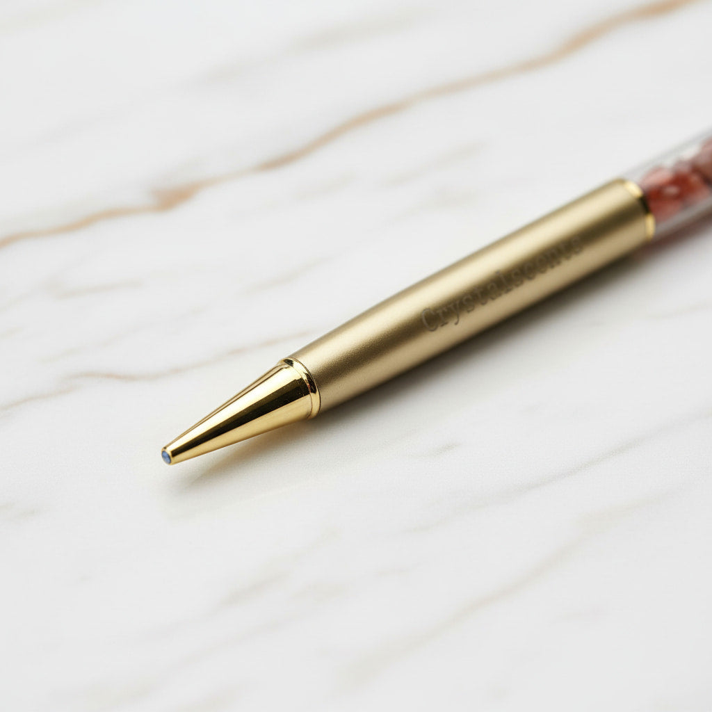 Roter Achat Kristallstift - Goldene Eleganz CrystalScents