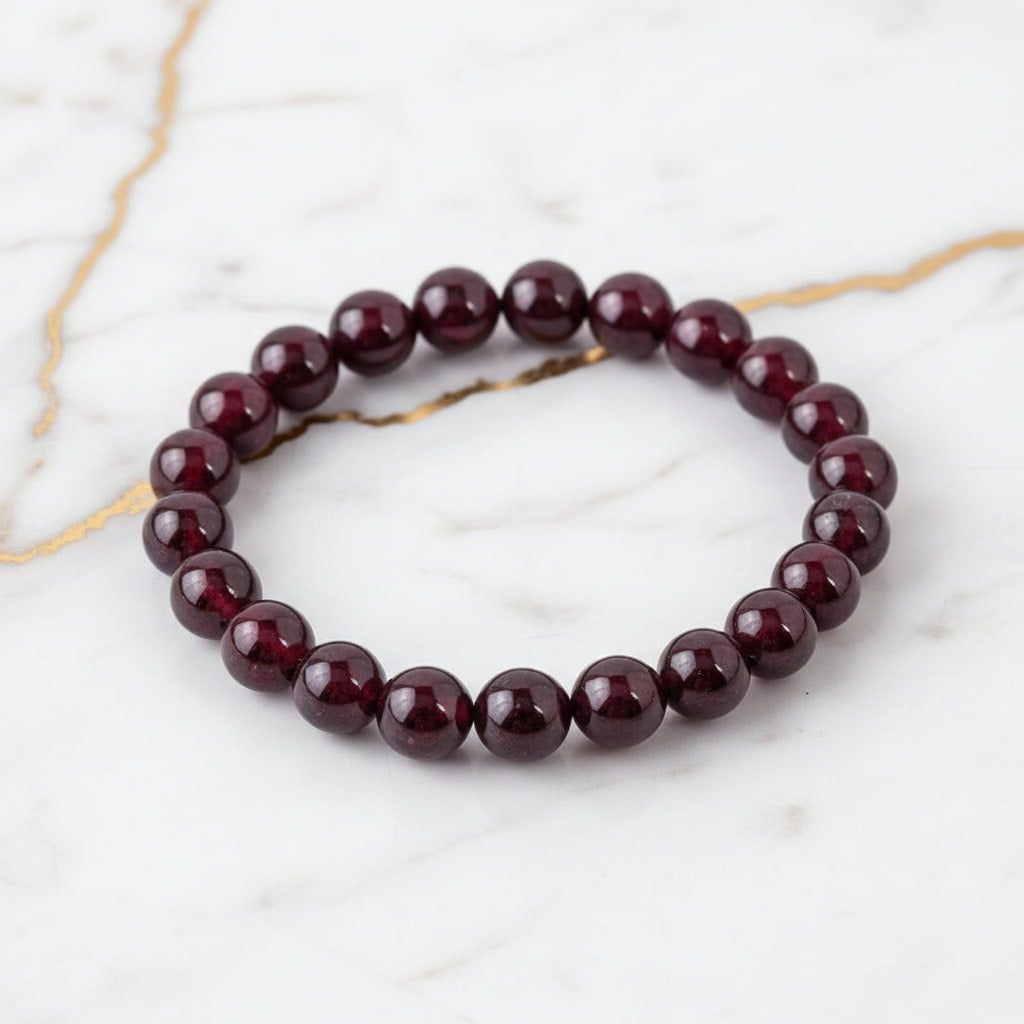 Granat Kugelarmband – Kraft & innere Stärke