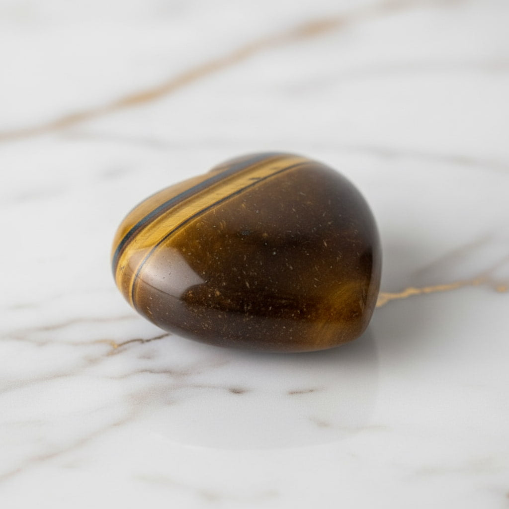 Tigerauge Herz Mini - Schimmernder Talisman