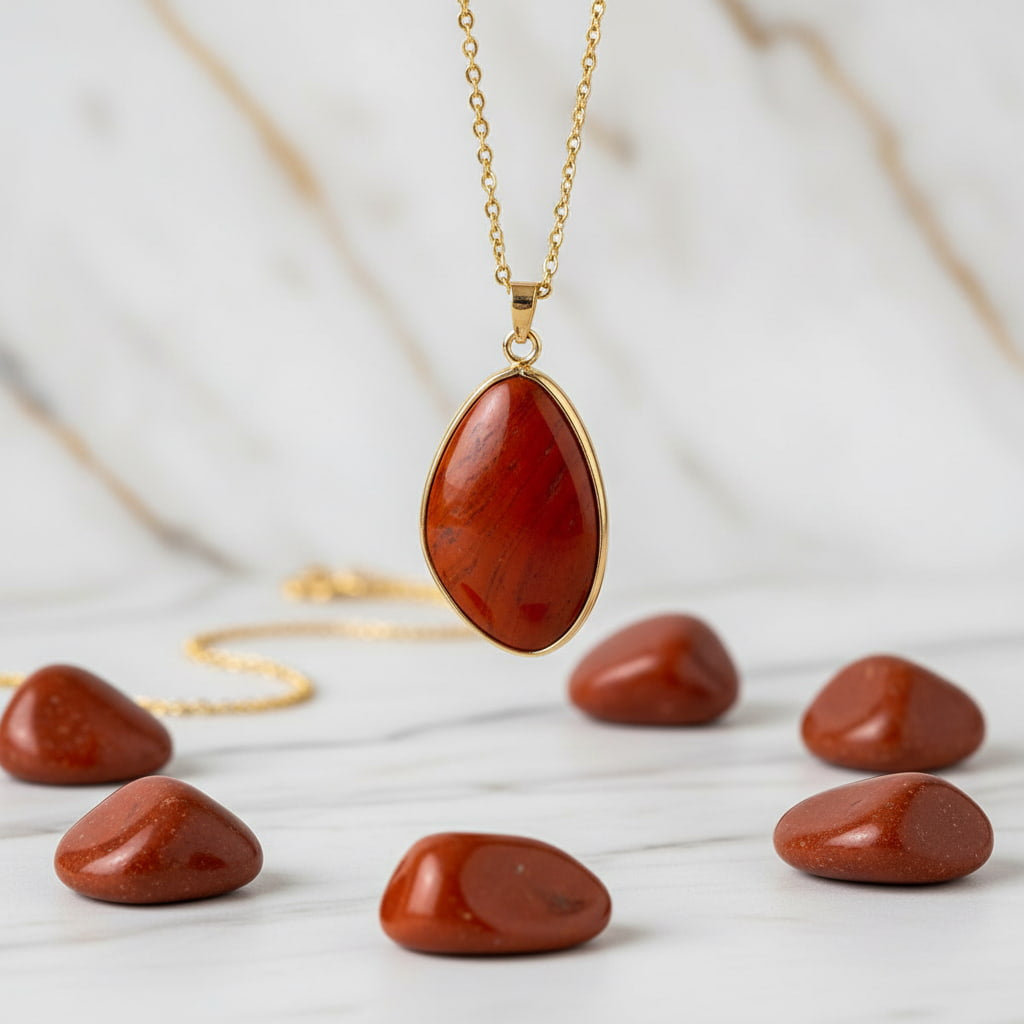 Roter Jaspis Halskette - Wärme & Struktur CrystalScents