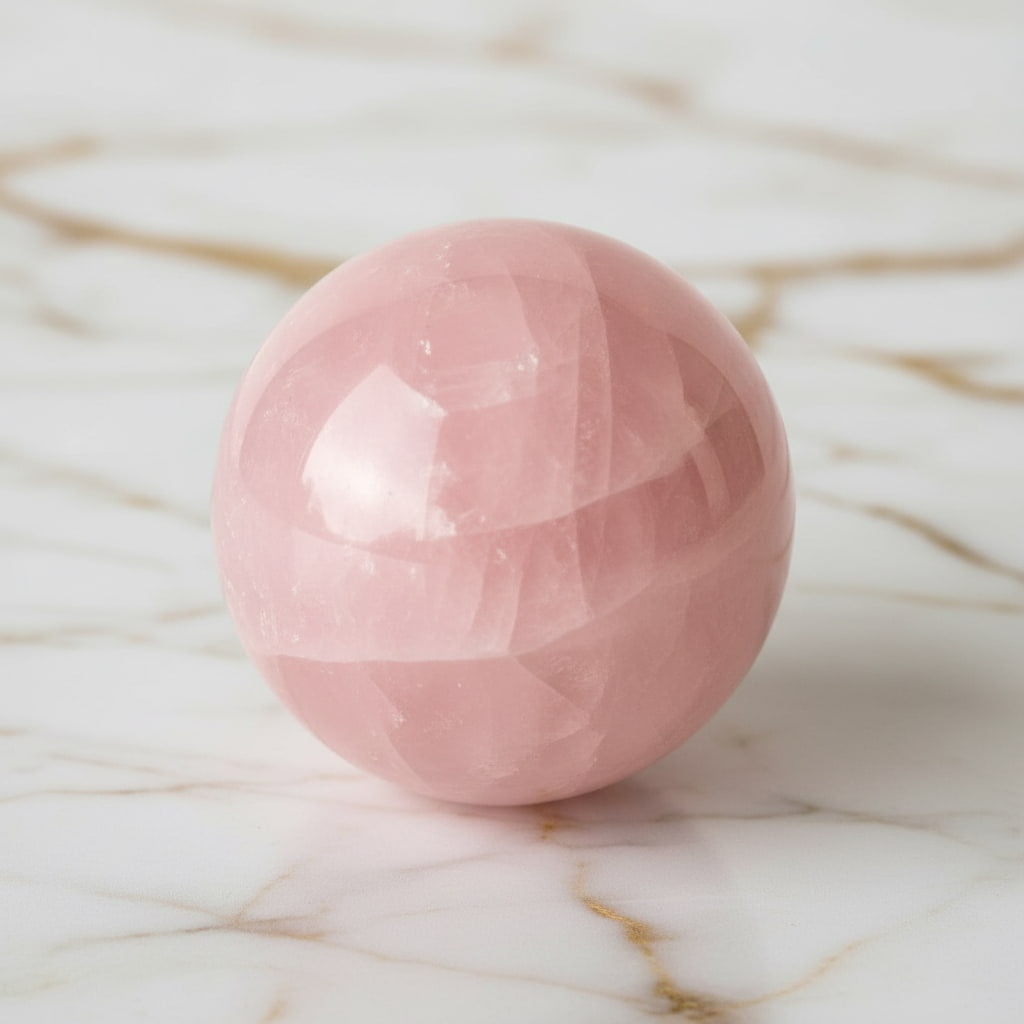 Rosenquarz Kugel – Zarte rosa Schwingungen CrystalScents