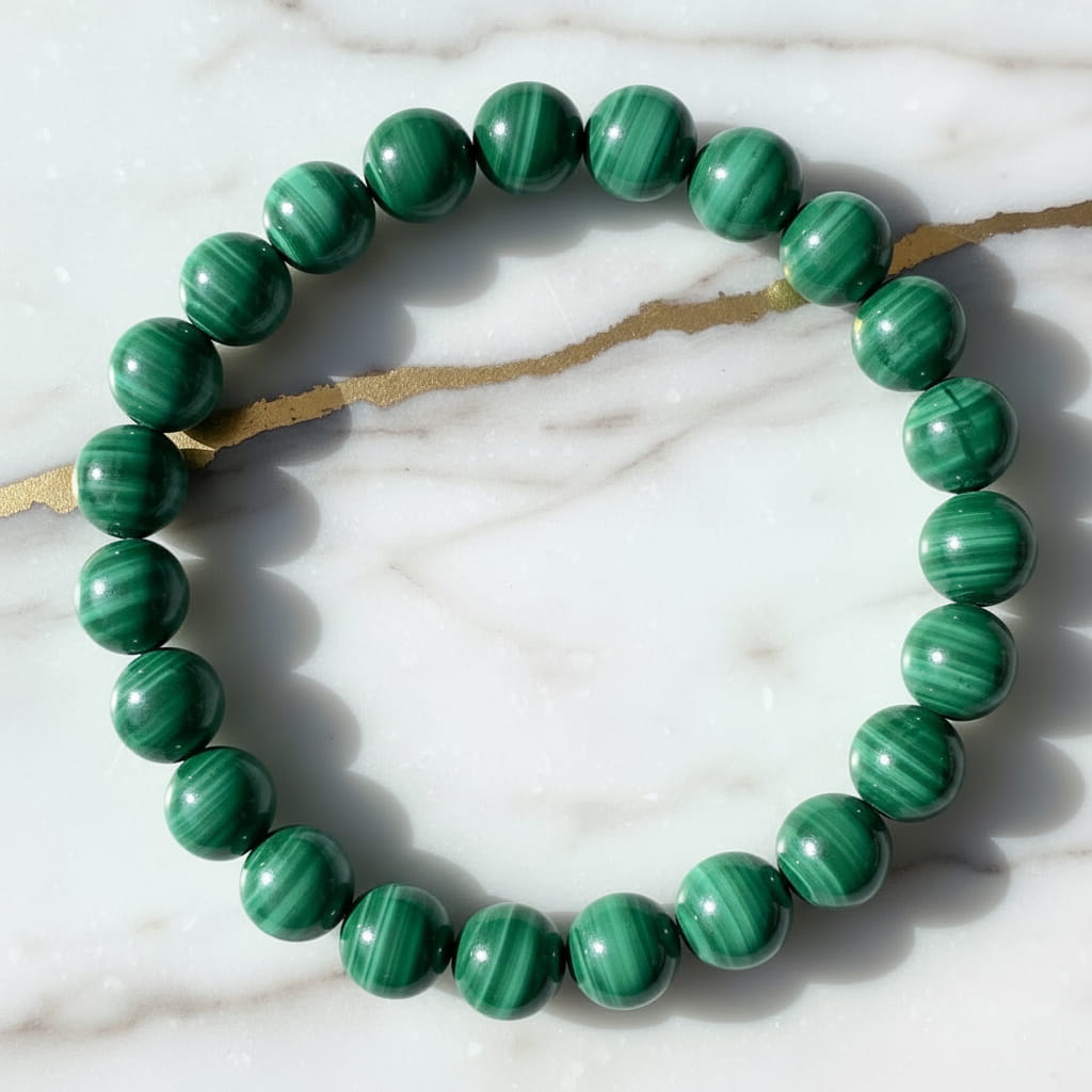 Malachit Kugelarmband – Eleganter Schimmer