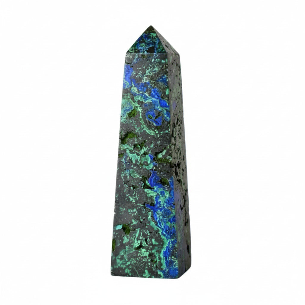 Malachit Azurit Obelisk – Farbenpracht JETZT entdecken CrystalScents